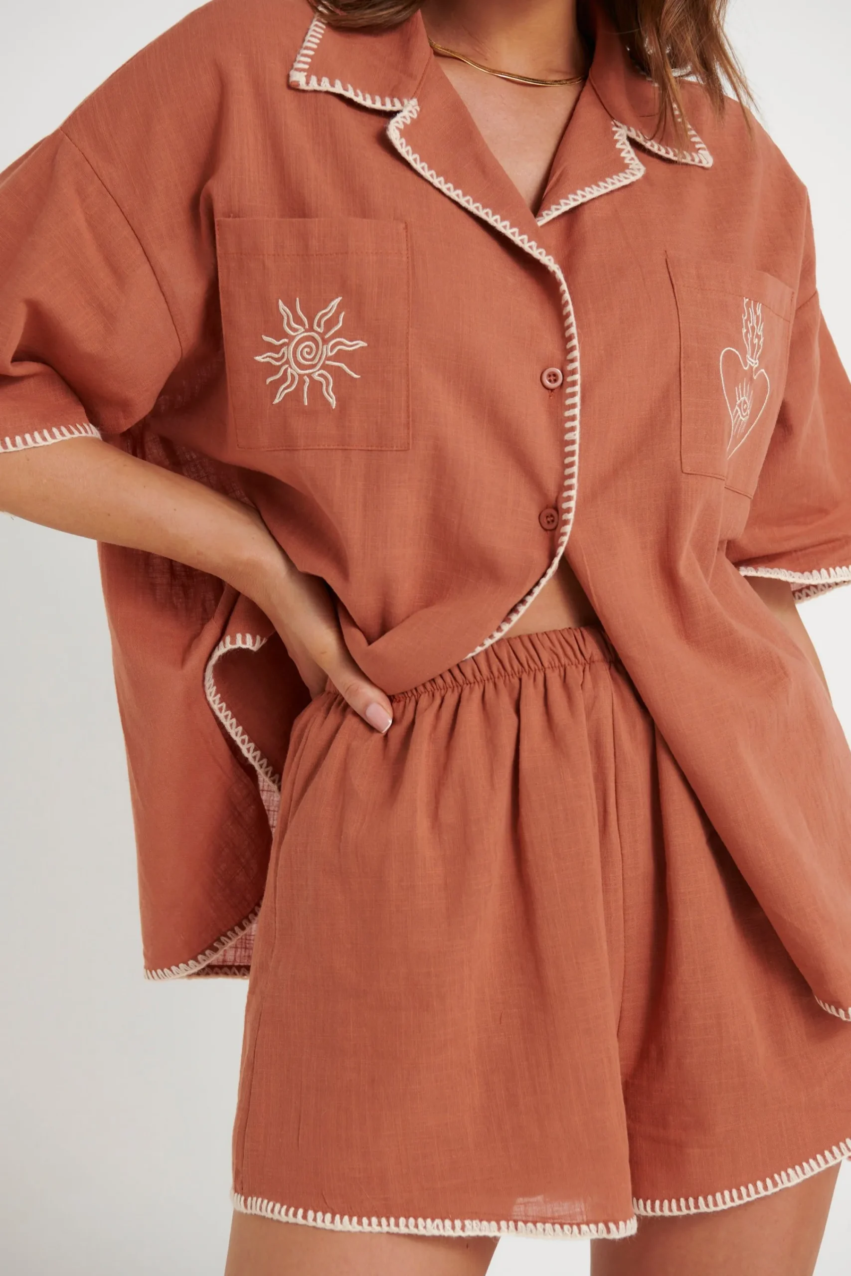 Shirts>By Frankie Ash Set Rust