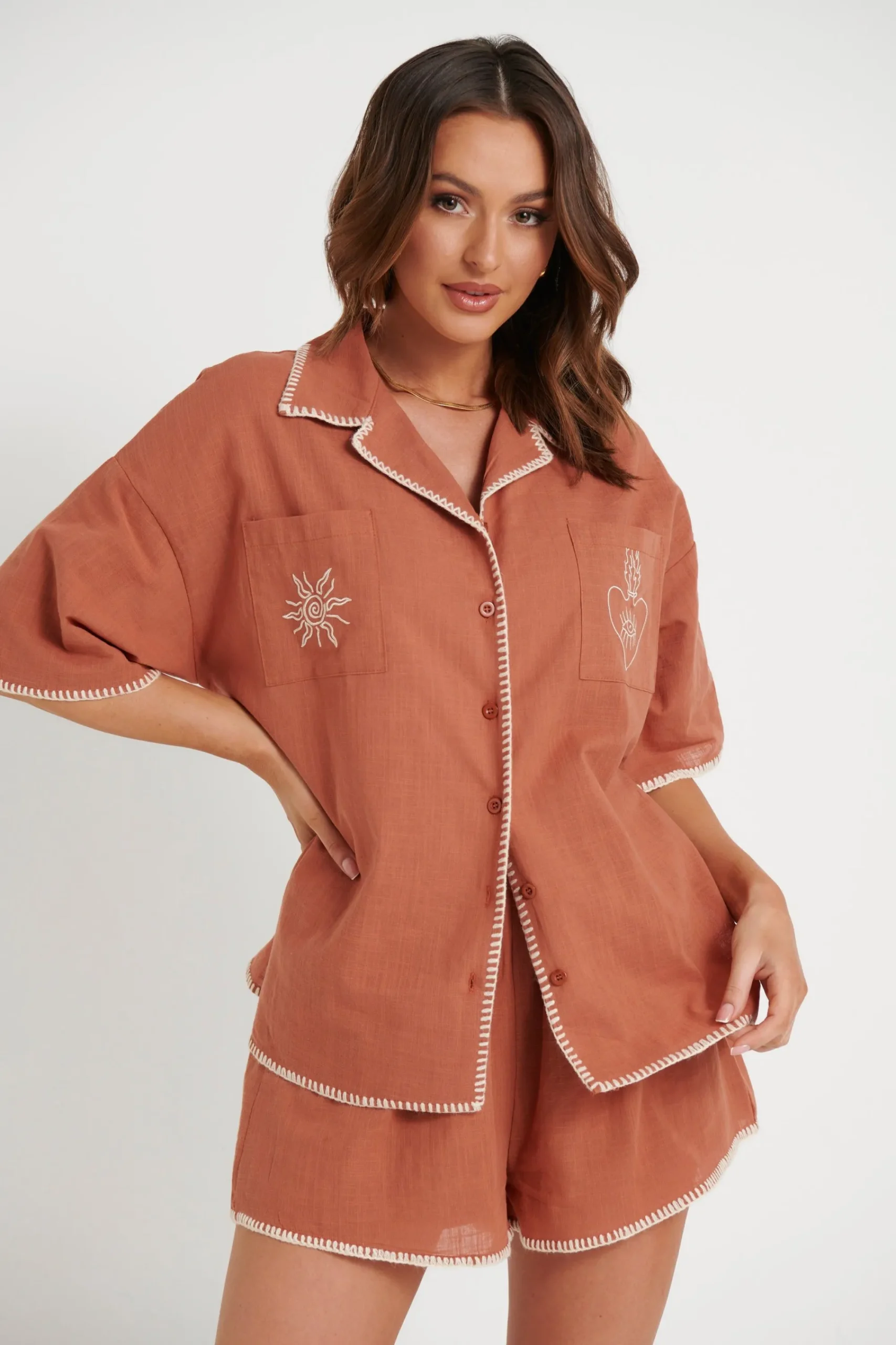 Shirts>By Frankie Ash Set Rust