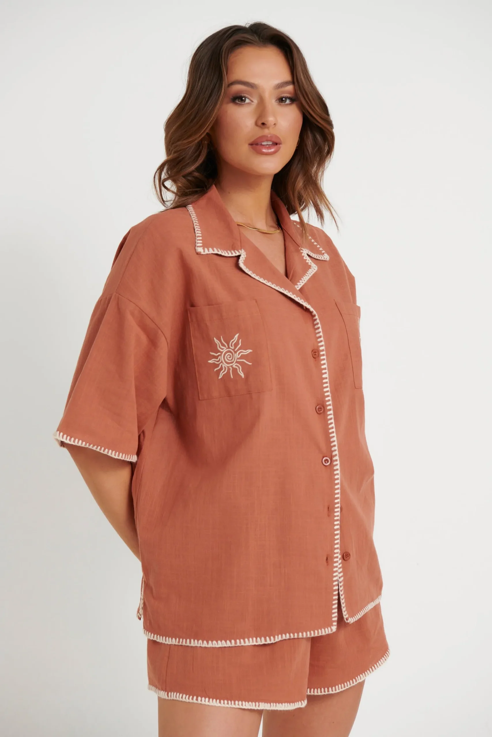 Shirts>By Frankie Ash Set Rust