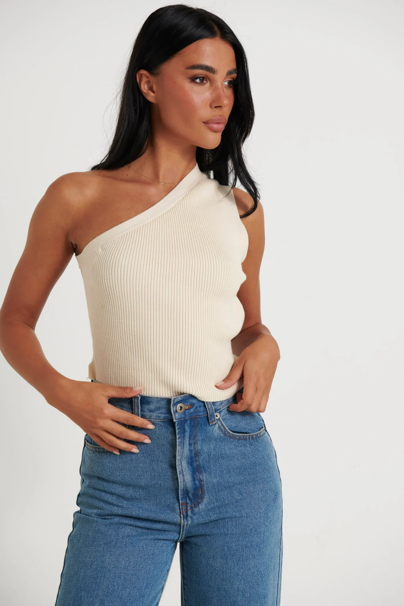 Knitwear>Oscar St Asher Knit Top Bone