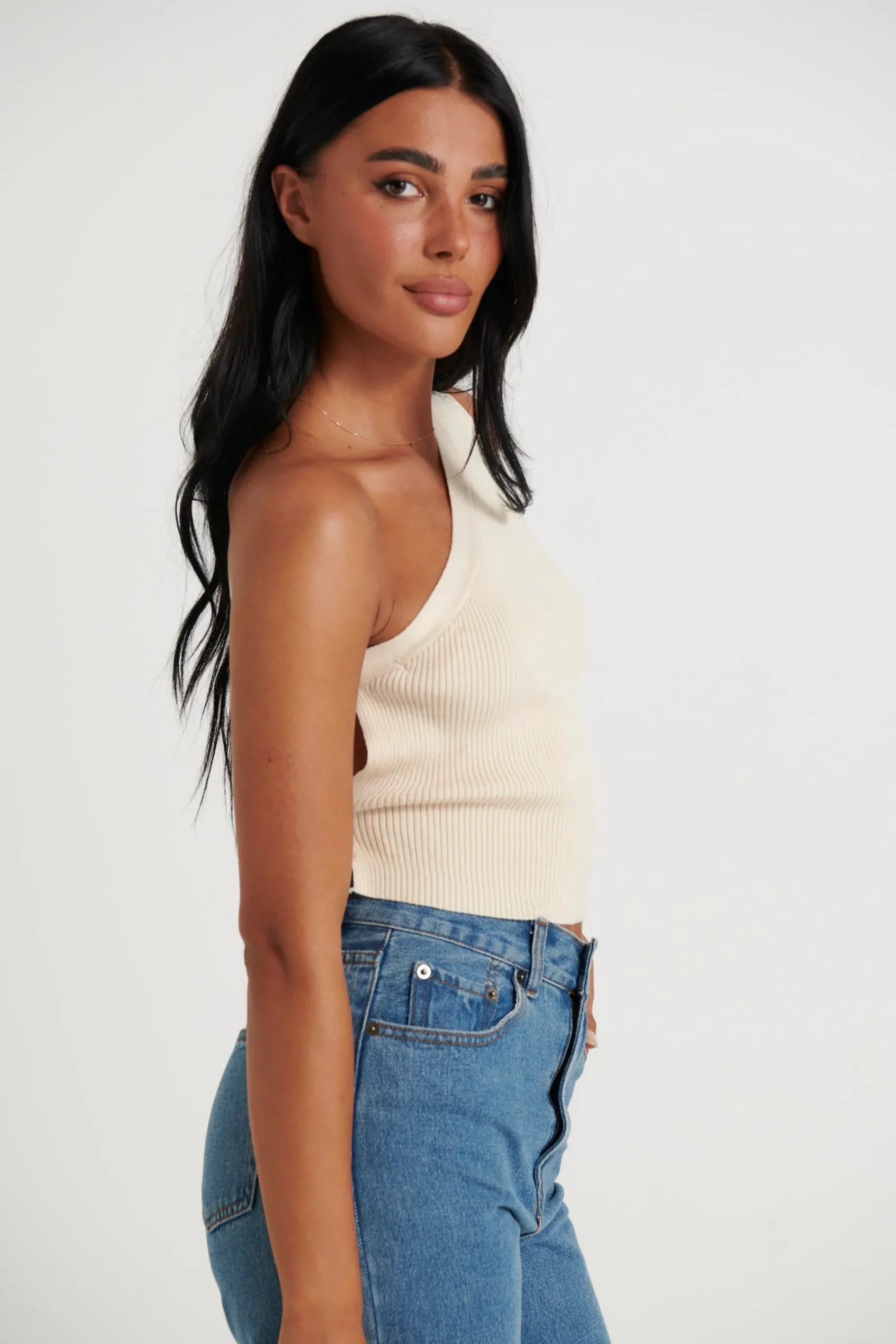 Knitwear>Oscar St Asher Knit Top Bone