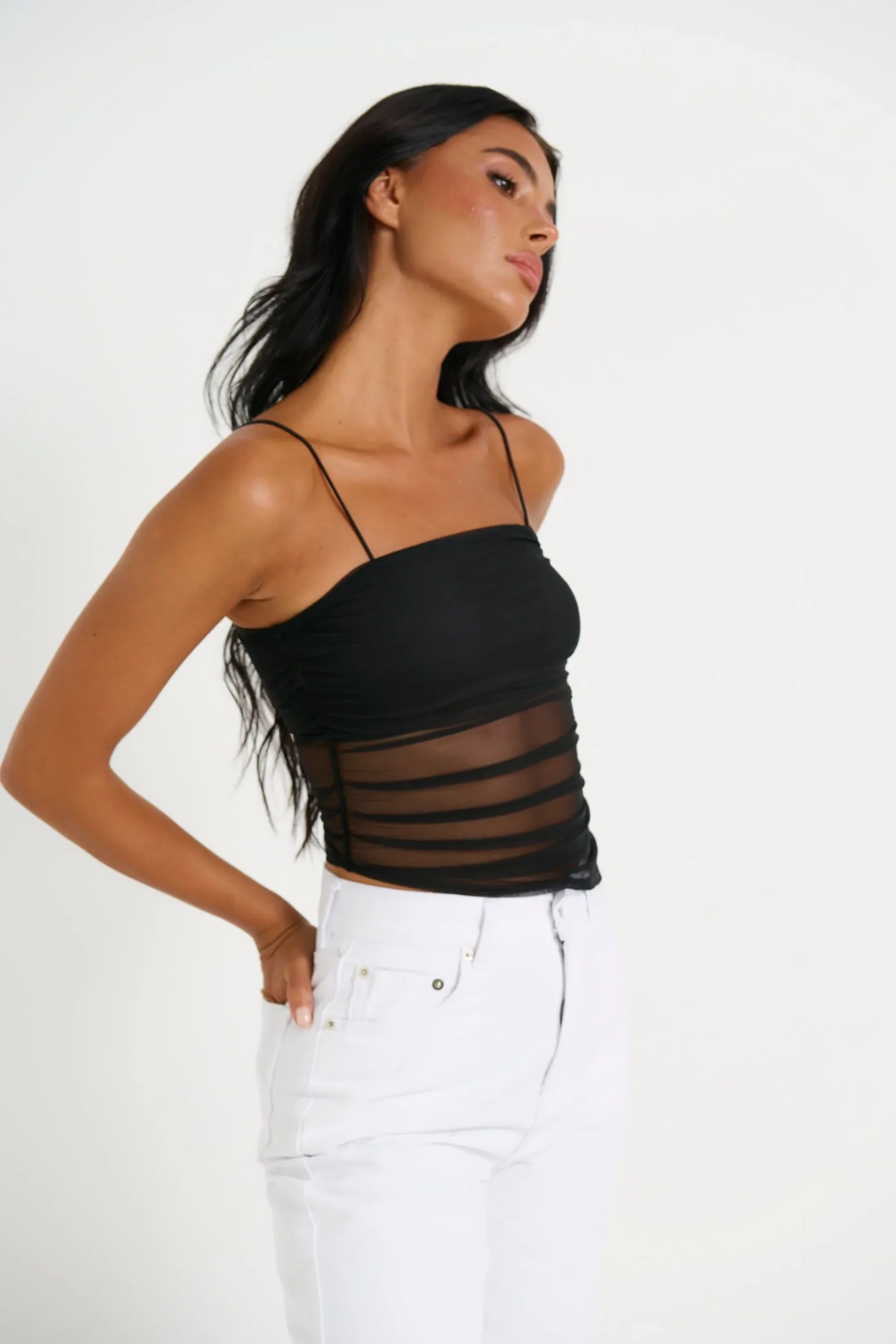 Tops>8 Birdies Cher Mesh Top Black