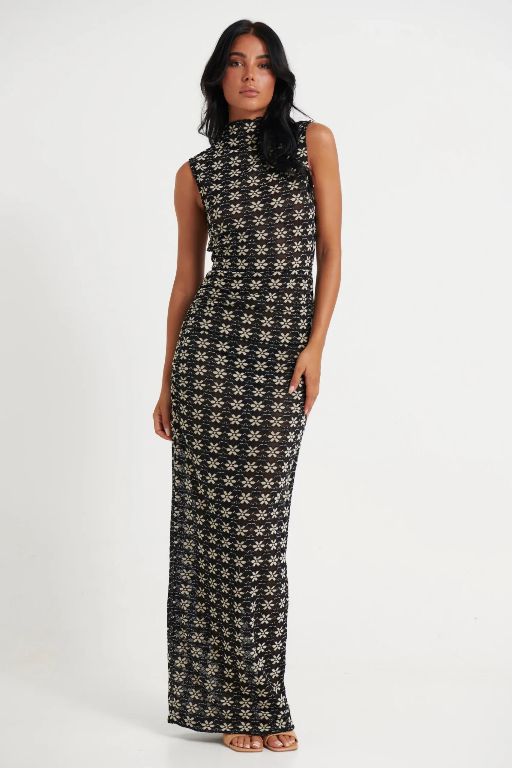 Dresses>Lioness Elle Maxi 70's Onyx