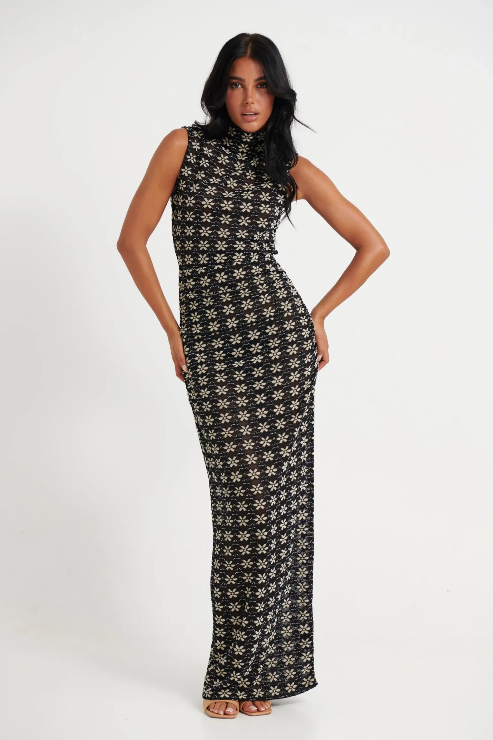 Dresses>Lioness Elle Maxi 70's Onyx