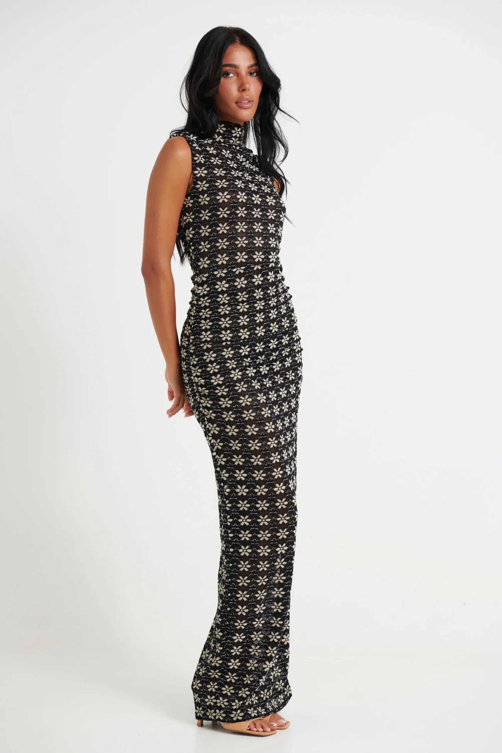 Dresses>Lioness Elle Maxi 70's Onyx