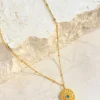 Accessories>Angels Whisper Emerald Evil Eye Necklace Gold