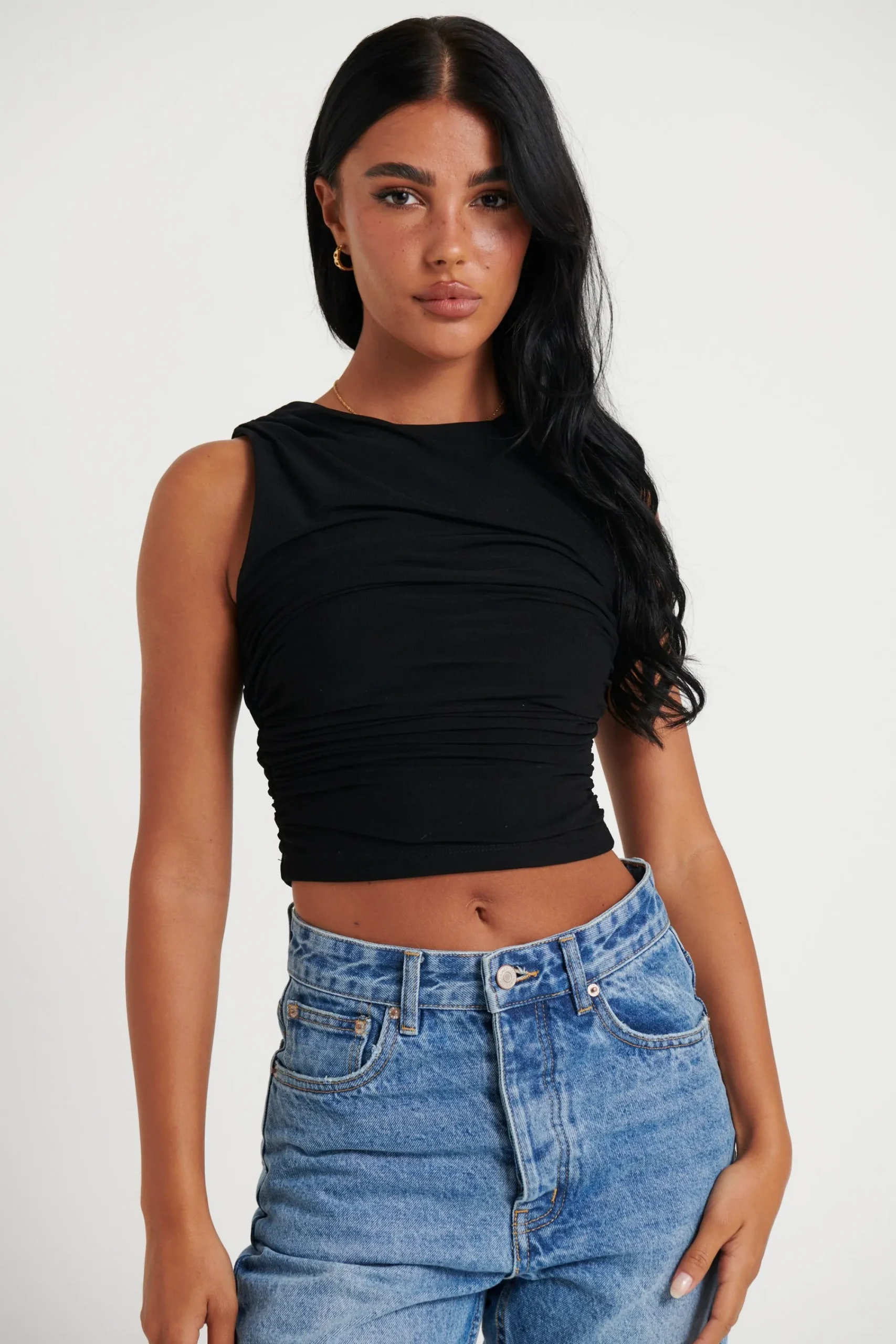 Tops>Light The Fuze Harlow Crop Black