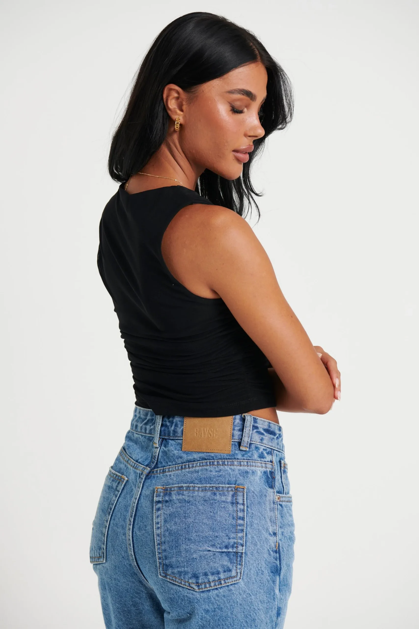 Tops>Light The Fuze Harlow Crop Black