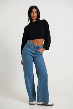 Knitwear>Oscar St Haven Crop Knit Black