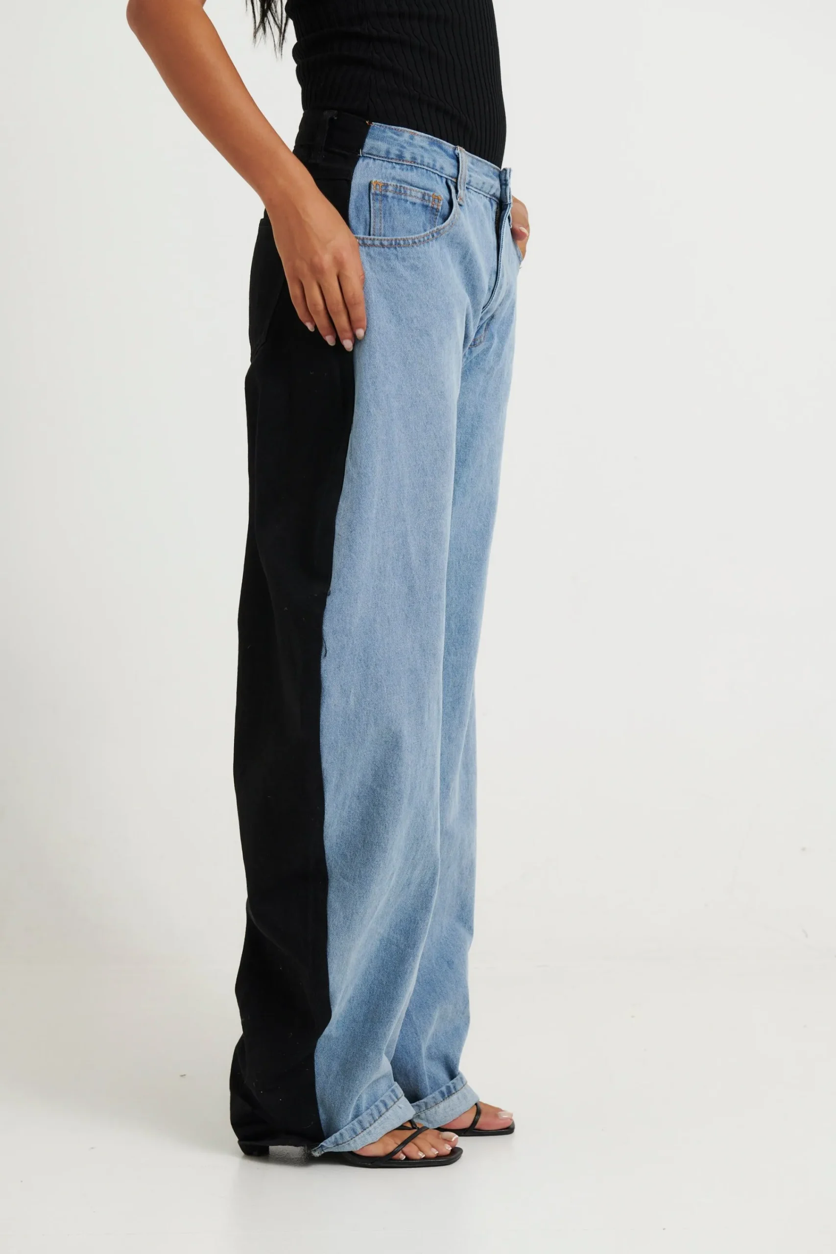 Denim>Lioness Horseshoe Jean Split Blue