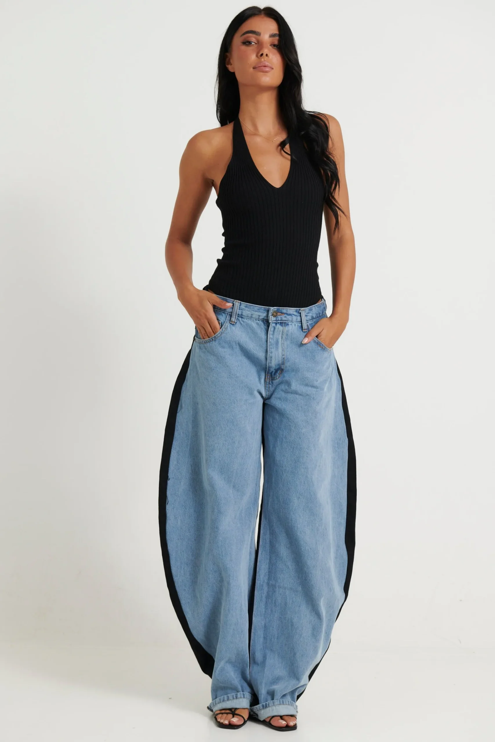 Denim>Lioness Horseshoe Jean Split Blue