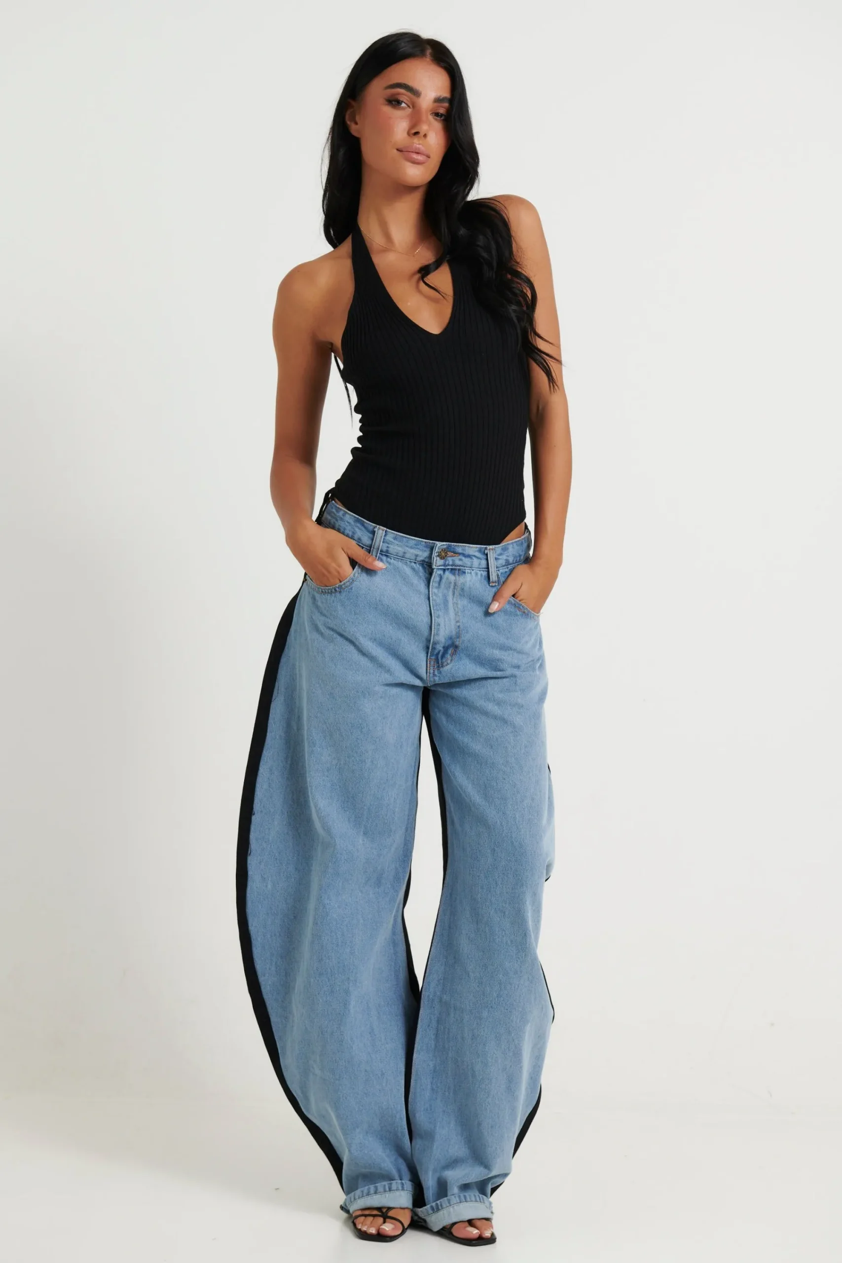 Denim>Lioness Horseshoe Jean Split Blue