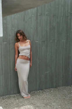 Skirts>Bayse Izzie Maxi Skirt Mushroom