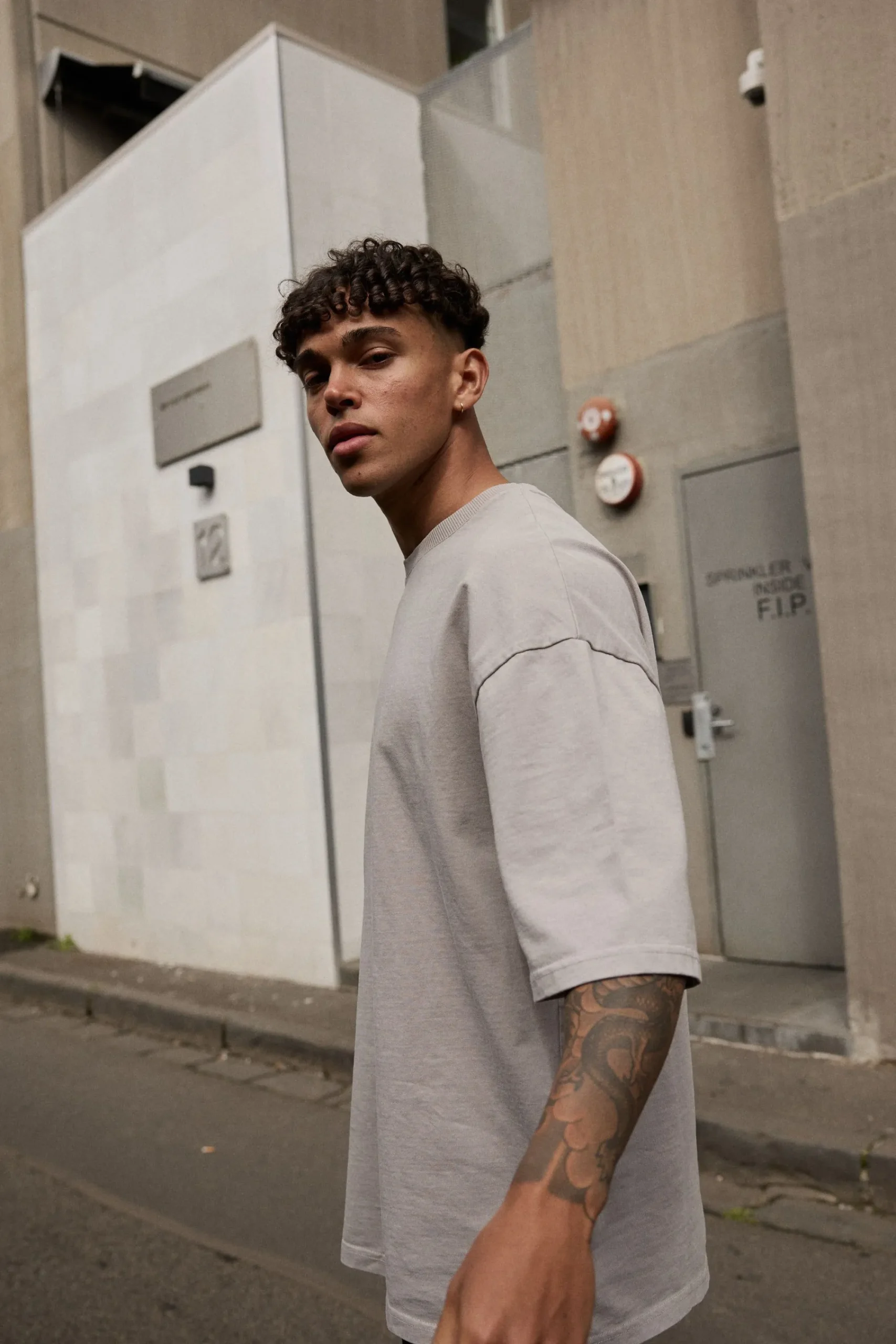 Tees>Sampson and Taylor Joel Heavyweight Box Tee Grey