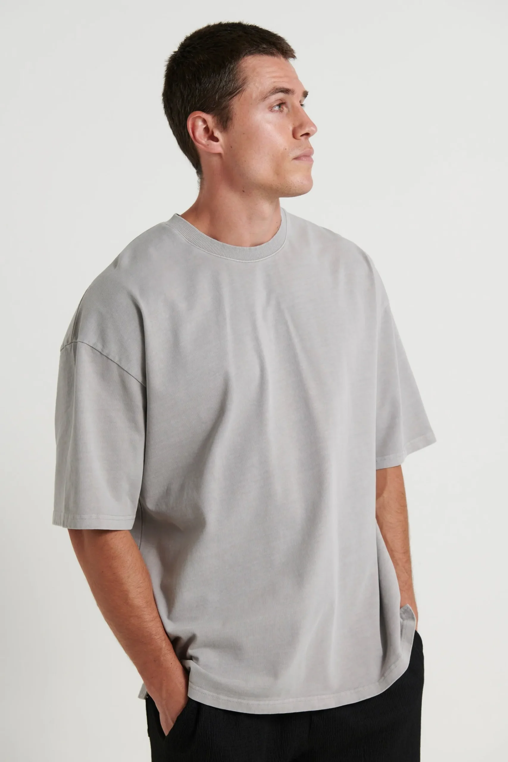 Tees>Sampson and Taylor Joel Heavyweight Box Tee Grey