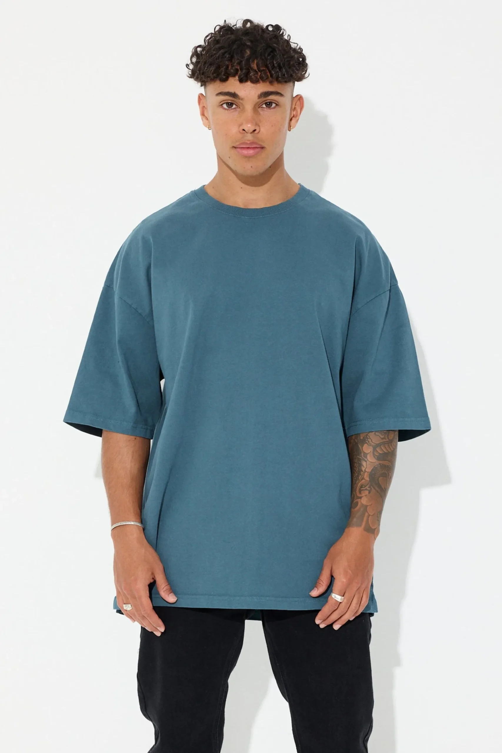 Tees>Sampson and Taylor Joel Heavyweight Box Tee Emerald