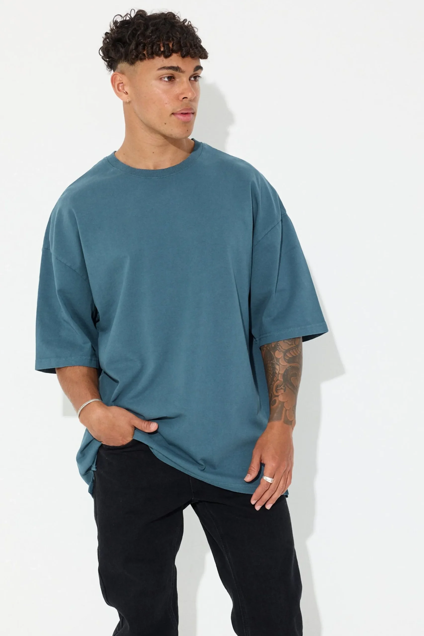 Tees>Sampson and Taylor Joel Heavyweight Box Tee Emerald