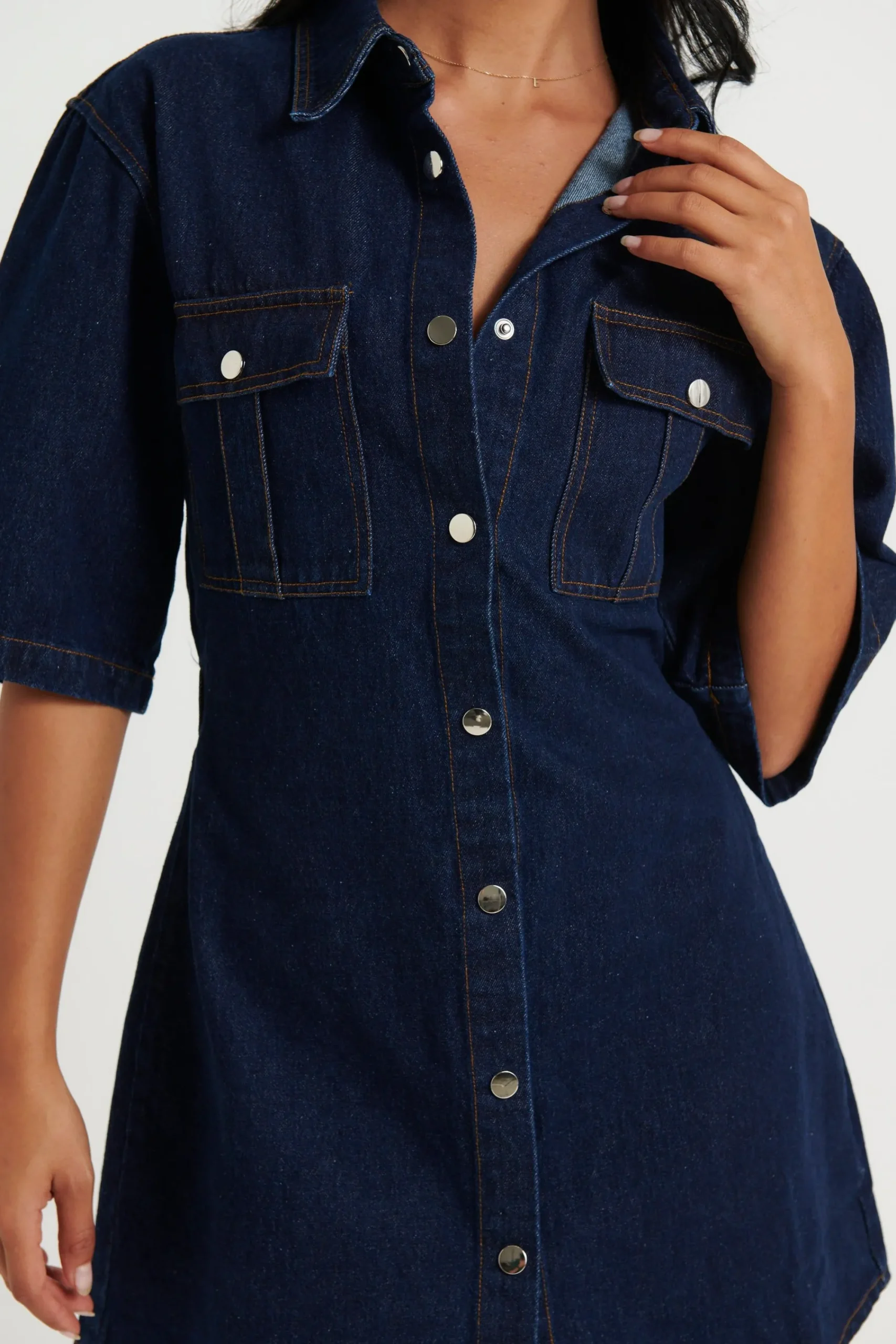 Denim>New Line Fashion Kaneisha Denim Dress Dark Denim