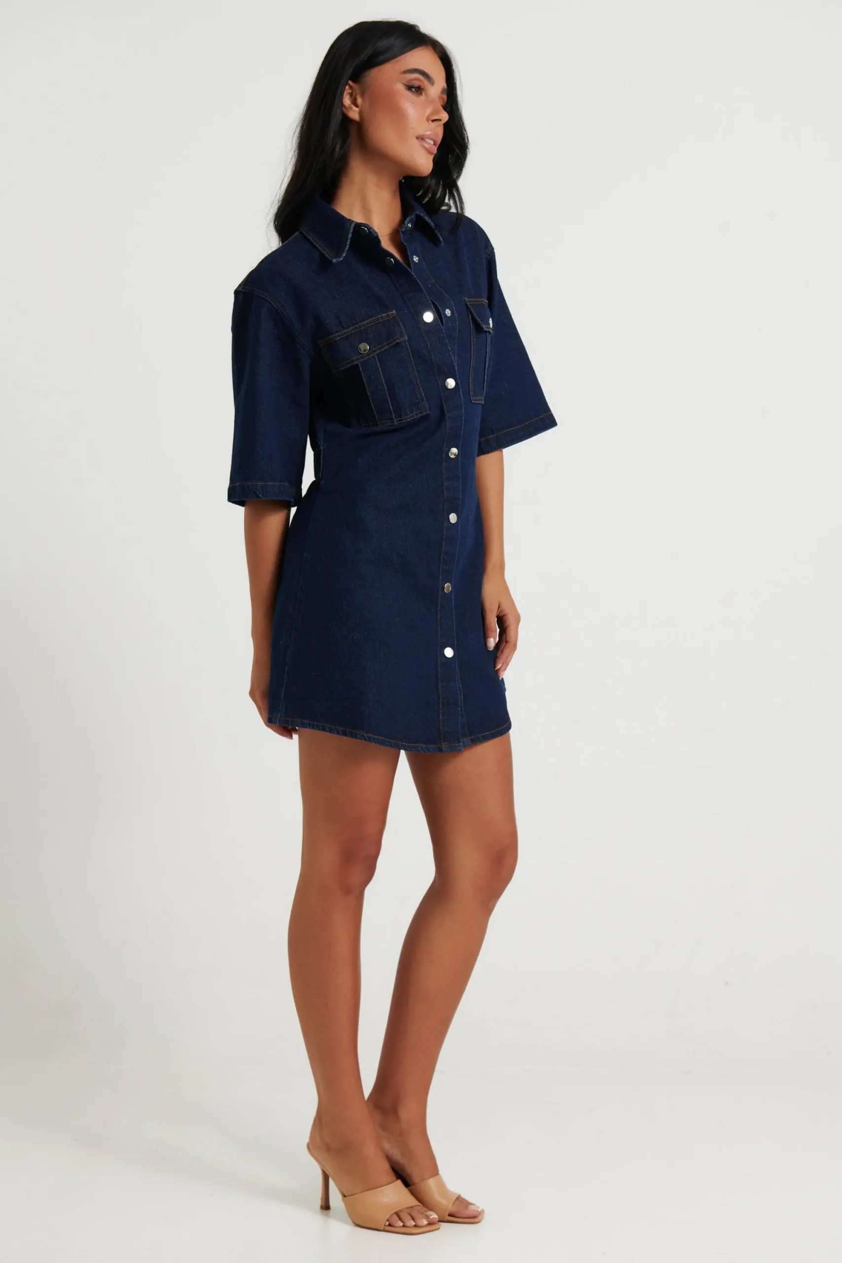 Denim>New Line Fashion Kaneisha Denim Dress Dark Denim