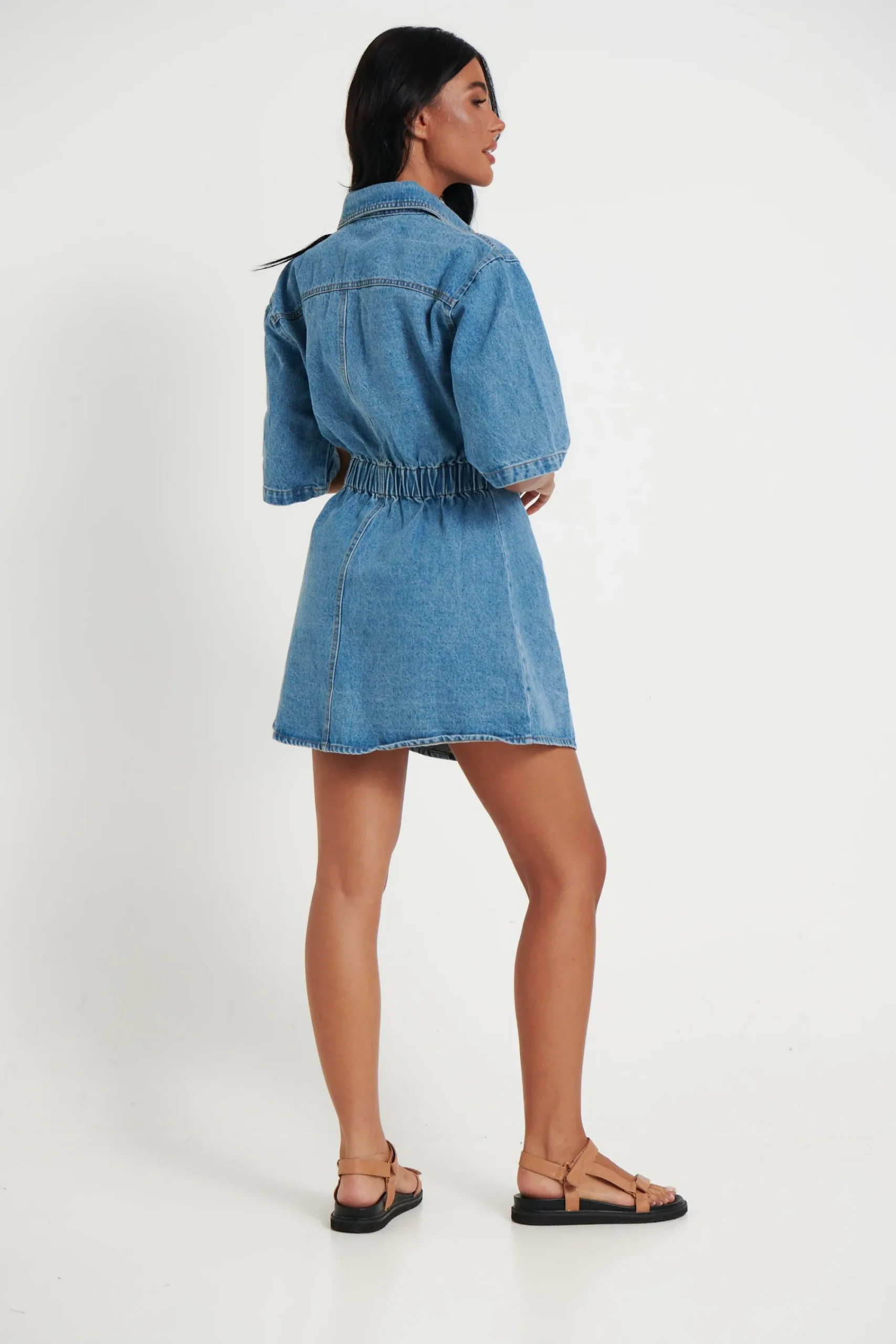Denim>New Line Fashion Kaneisha Denim Dress Light Blue