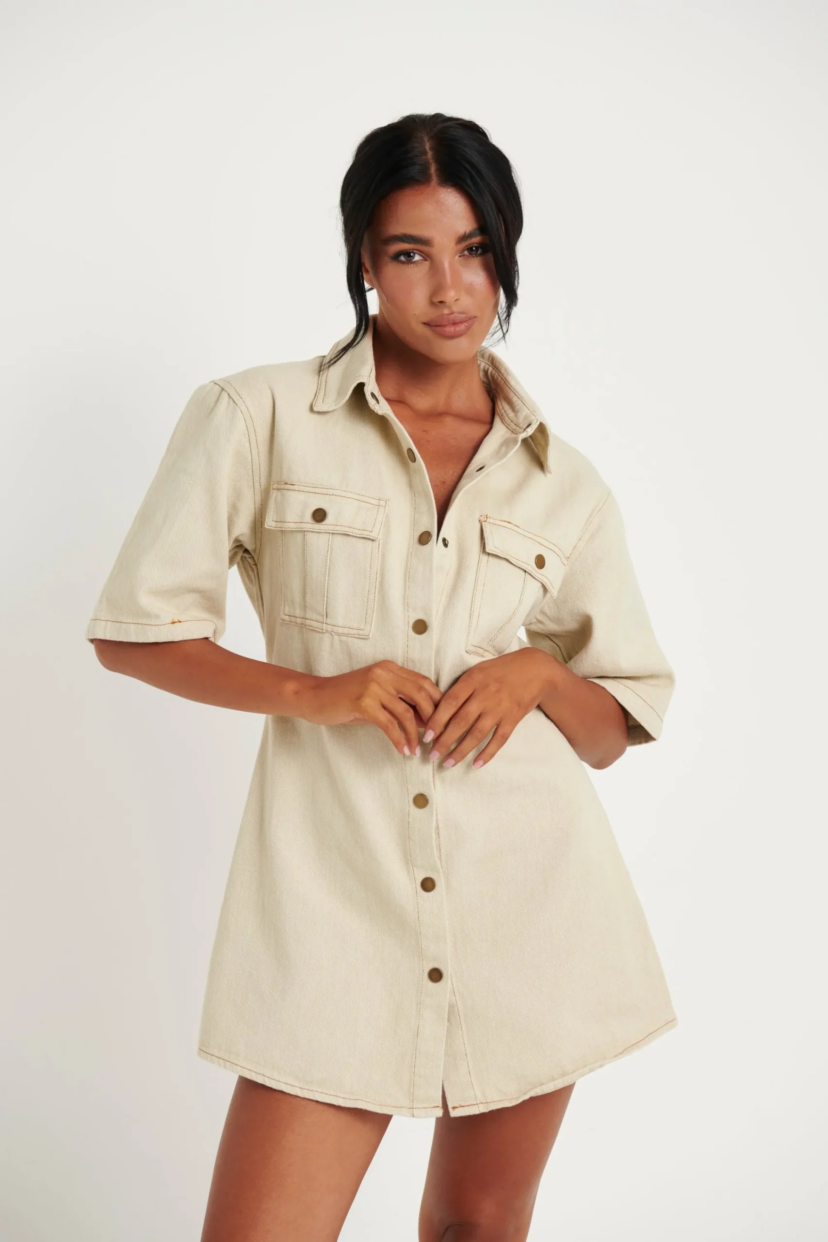 Denim>New Line Fashion Kaneisha Denim Dress Oat