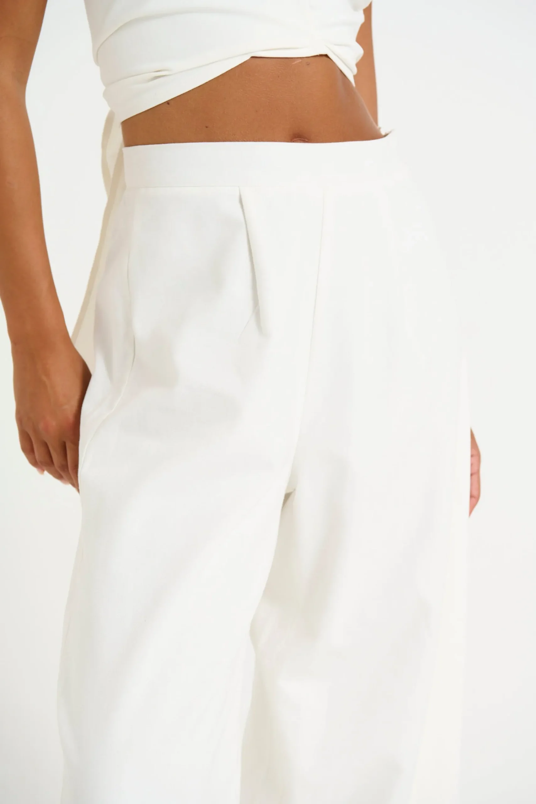 Pants>Pink Diamond Lexi Wide Leg Pant White - Final Sale