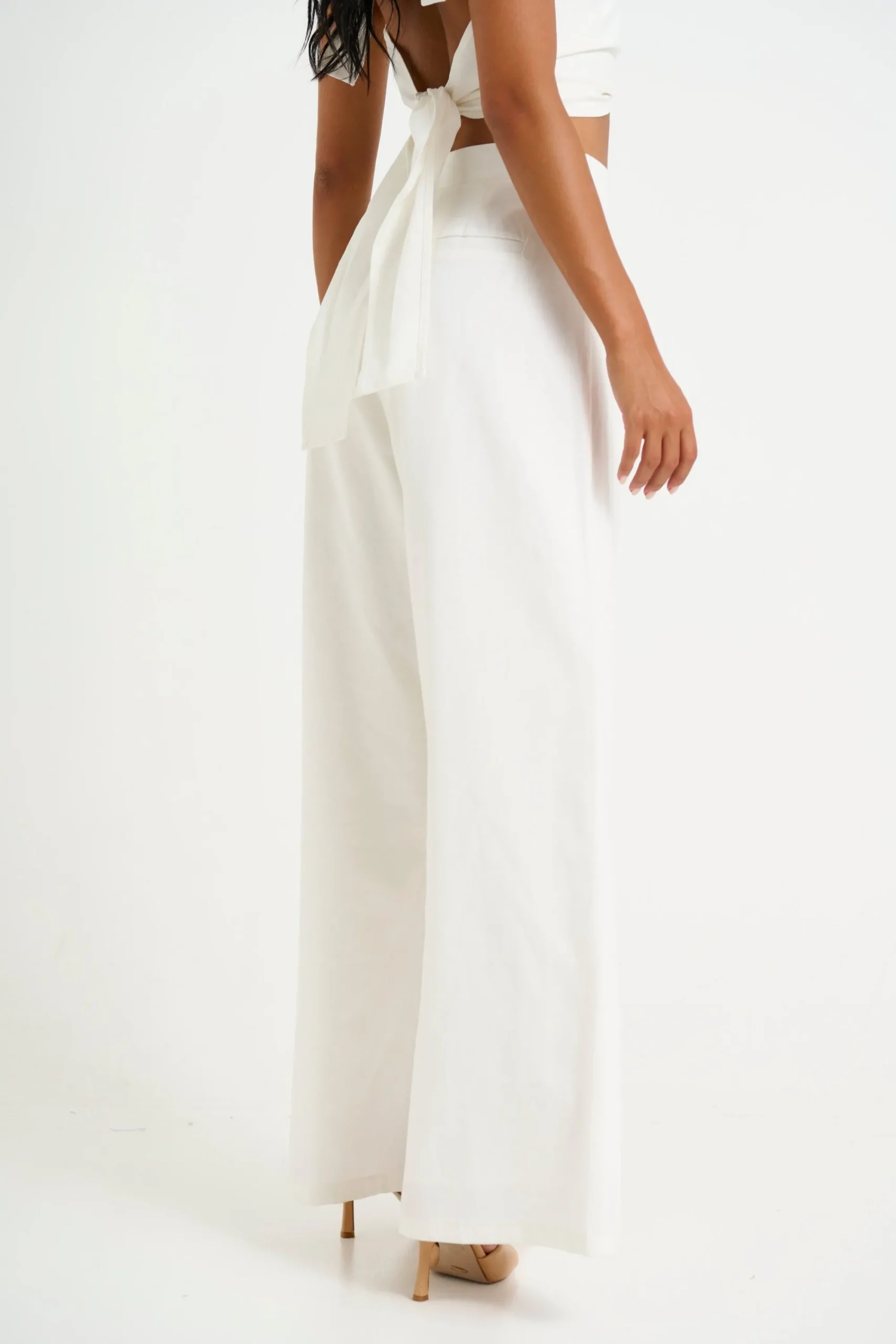 Pants>Pink Diamond Lexi Wide Leg Pant White - Final Sale