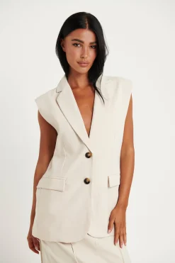 Jackets & Blazers>M Fashion Marlee Vest Oat