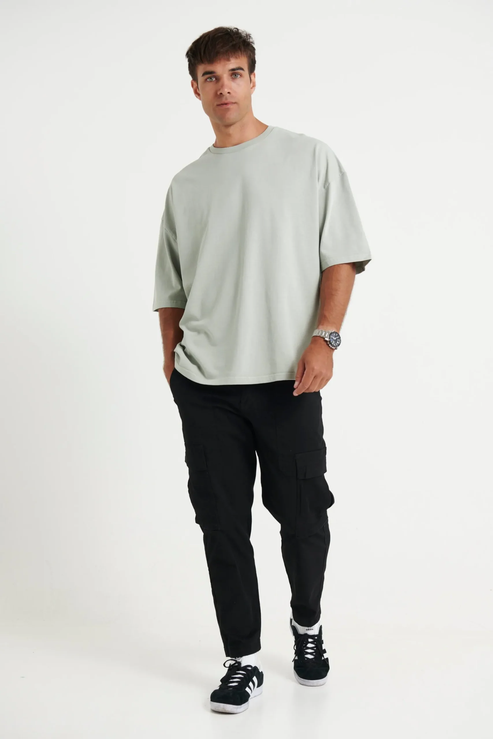 Tees>Sampson and Taylor Miller Drop Shoulder Box Tee Pistachio