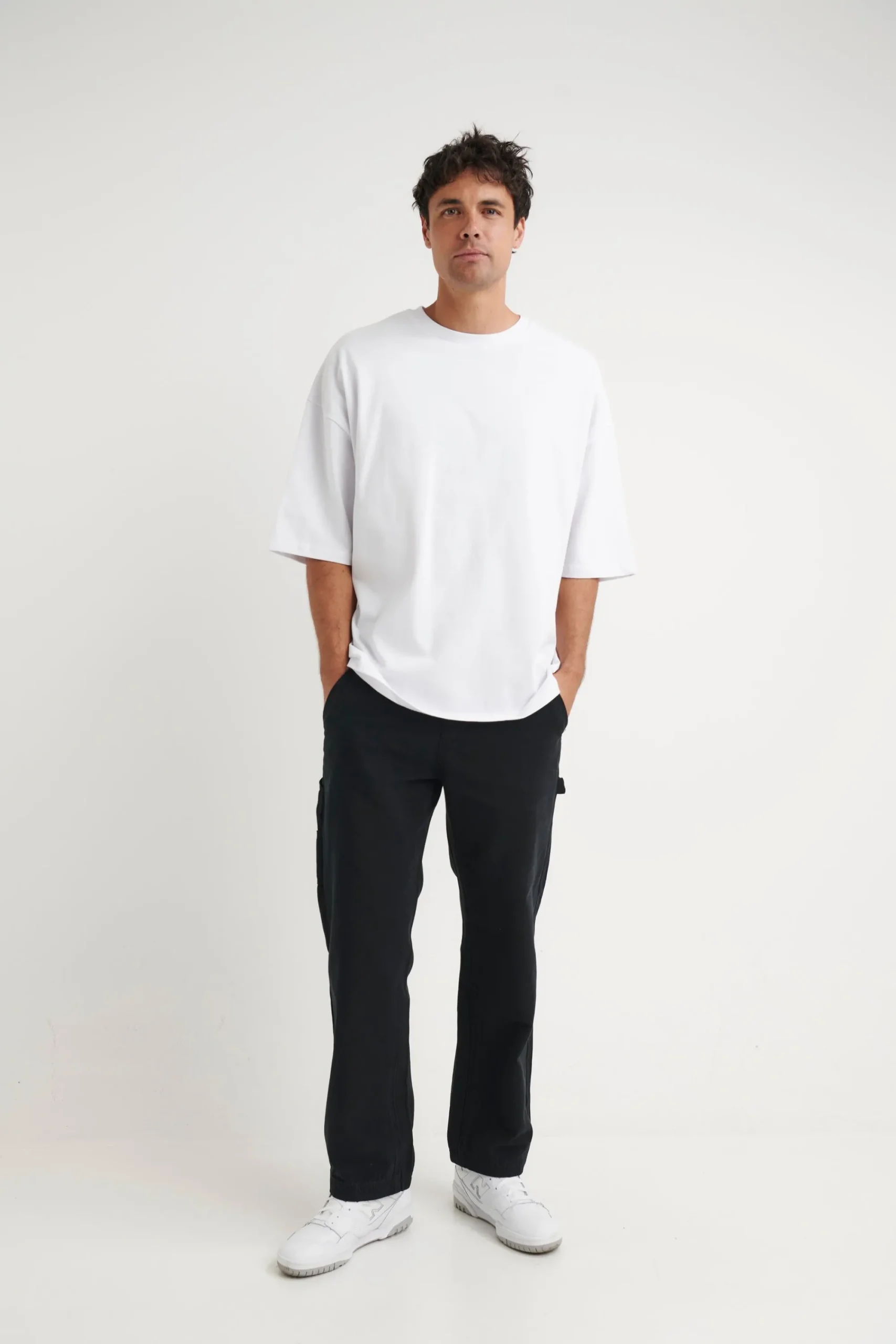 Tees>Sampson and Taylor Miller Drop Shoulder Box Tee White