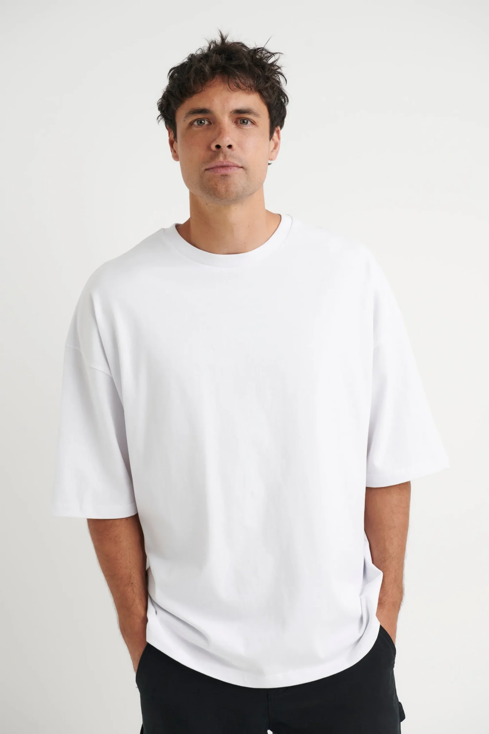 Tees>Sampson and Taylor Miller Drop Shoulder Box Tee White