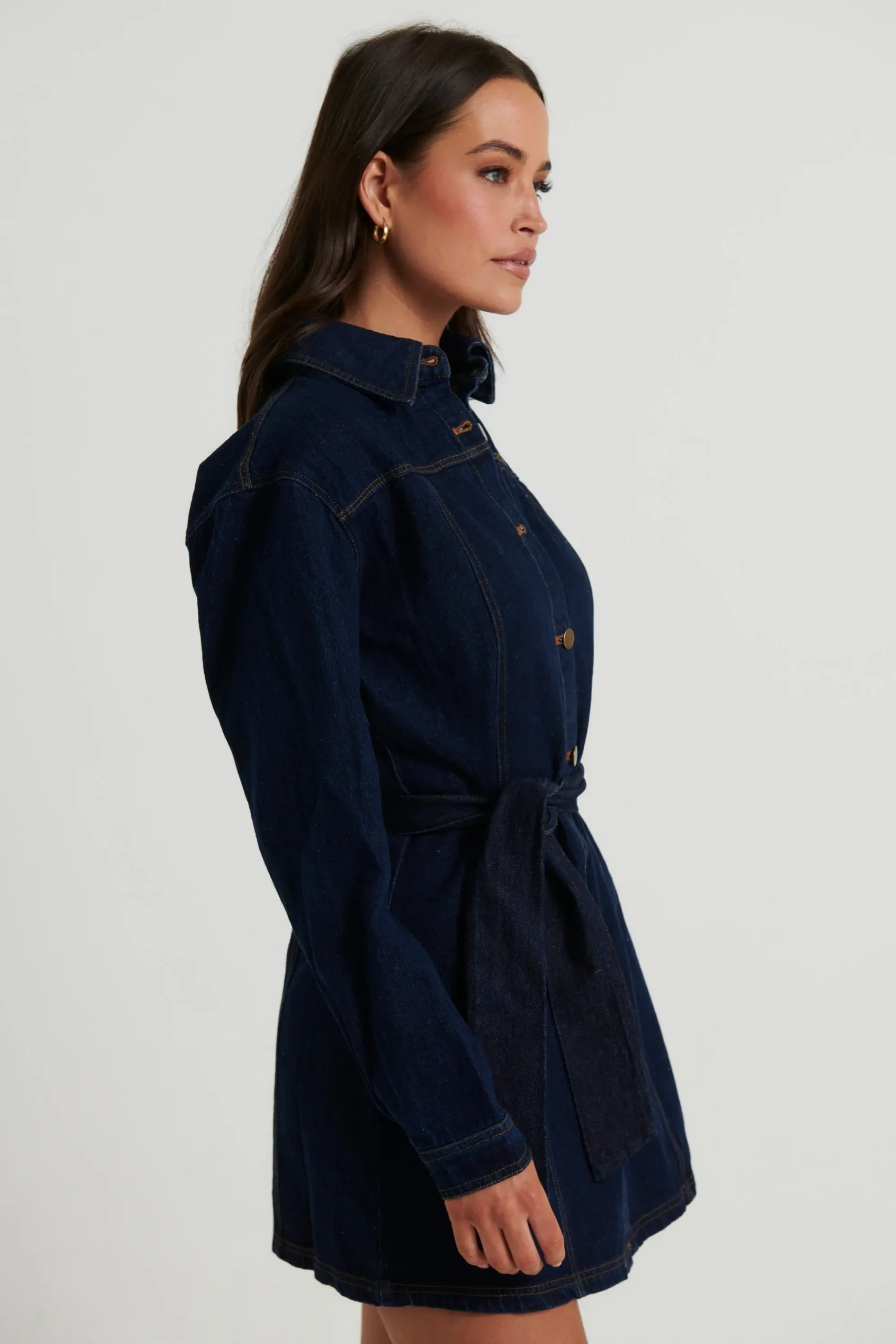 Denim>Pink Diamond Natalya Denim Dress Indigo