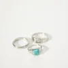 Accessories>Angels Whisper Nth Turquoise Stone Ring Pack Silver