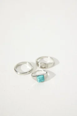 Accessories>Angels Whisper Nth Turquoise Stone Ring Pack Silver