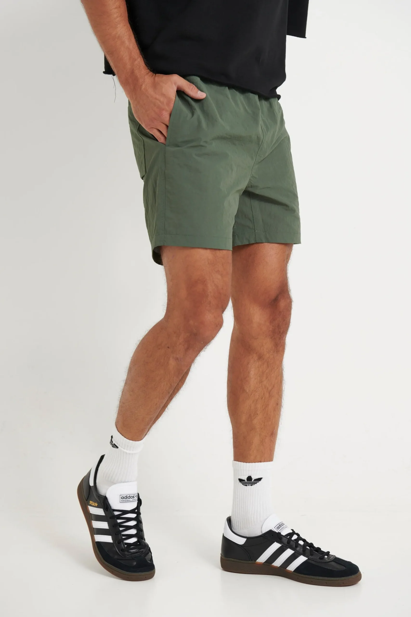 Shorts>Sampson and Taylor Nylon Drawcord Short Olive