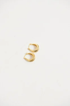 Accessories>Angels Whisper Oval Coil Gold Plated Earrings