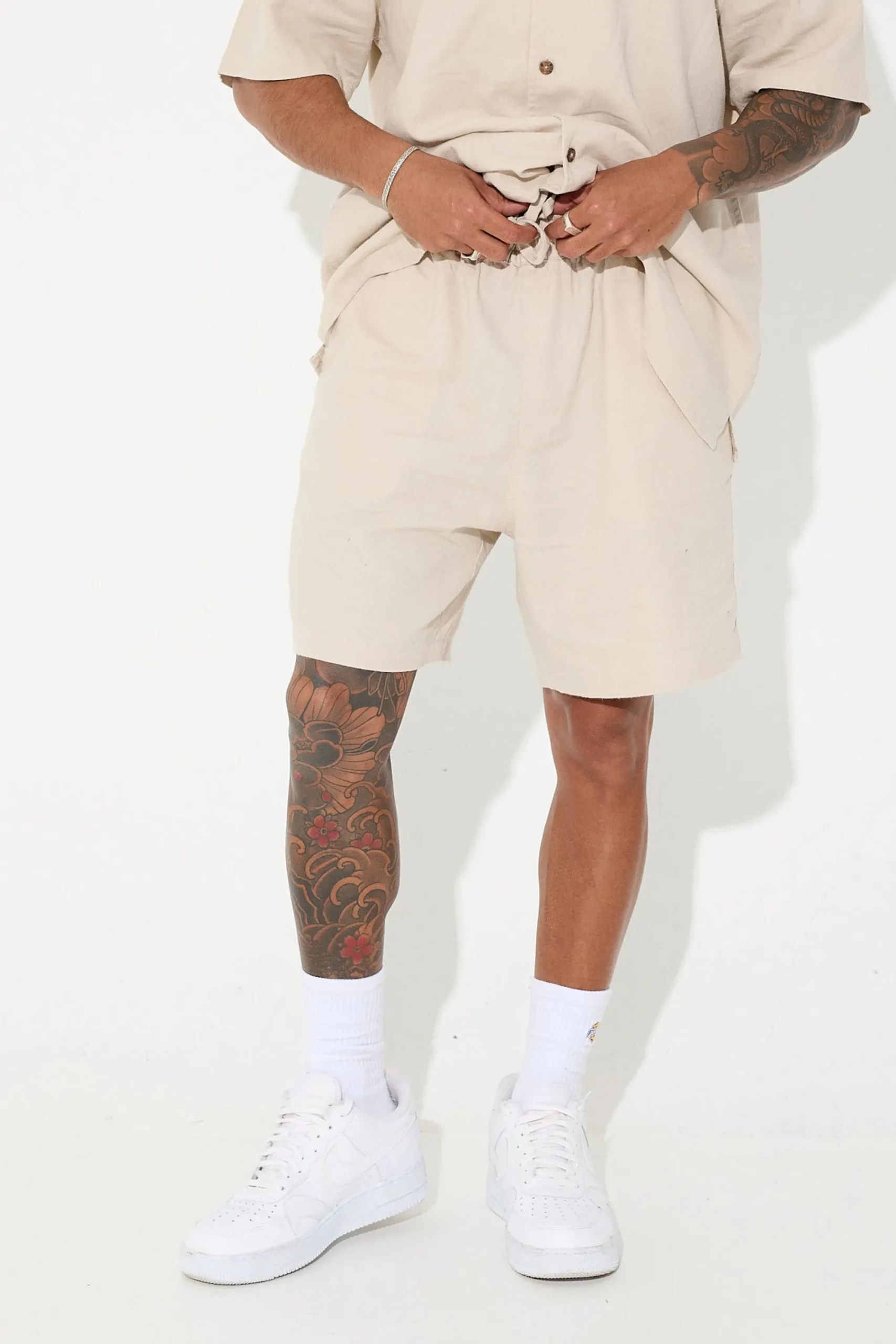 Shorts>Sampson and Taylor Petros Linen Short Oat
