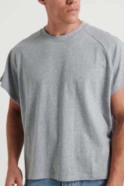 Tanks>Sampson and Taylor Raglan Crop Box Tank Grey