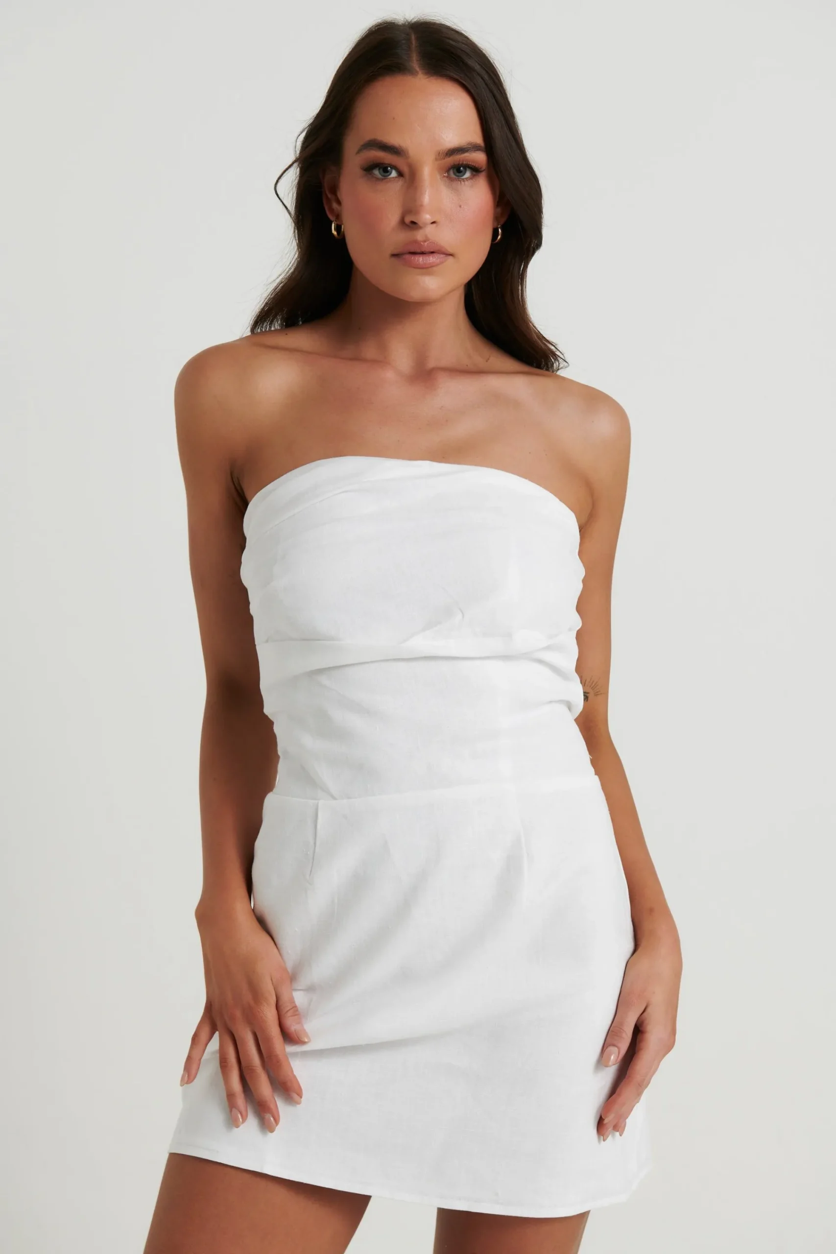 Dresses>SNDYS Romi Linen Dress White
