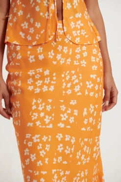 Sets>Sasha u0026 Indikah Ryleigh Maxi Skirt Tangerine
