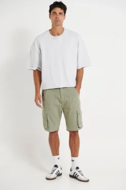 Shorts>Sampson and Taylor Tom Cargo Drill Short Army
