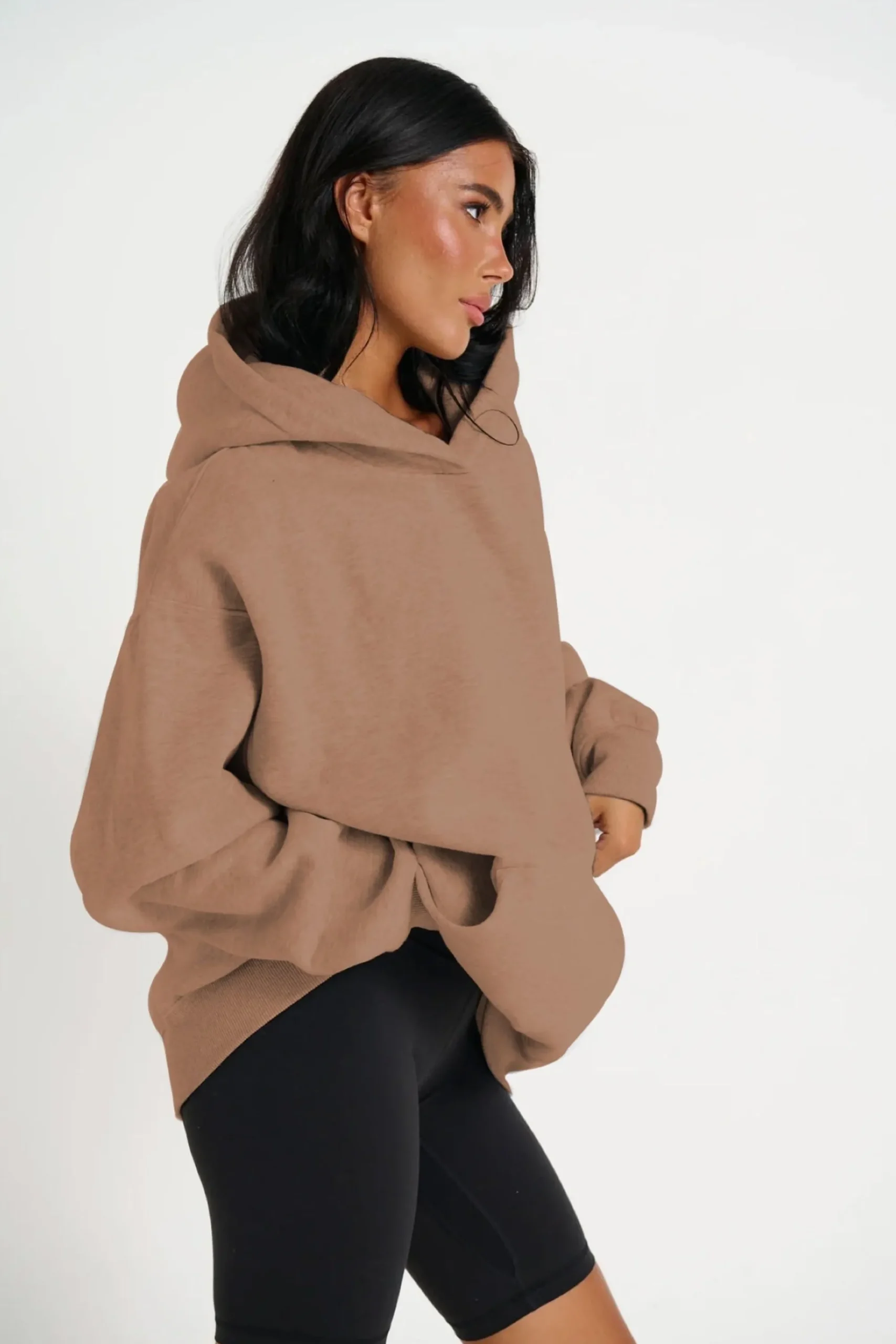Sweaters & Jumpers>Sampson and Taylor Unisex Roman Oversize Hoodie Choc