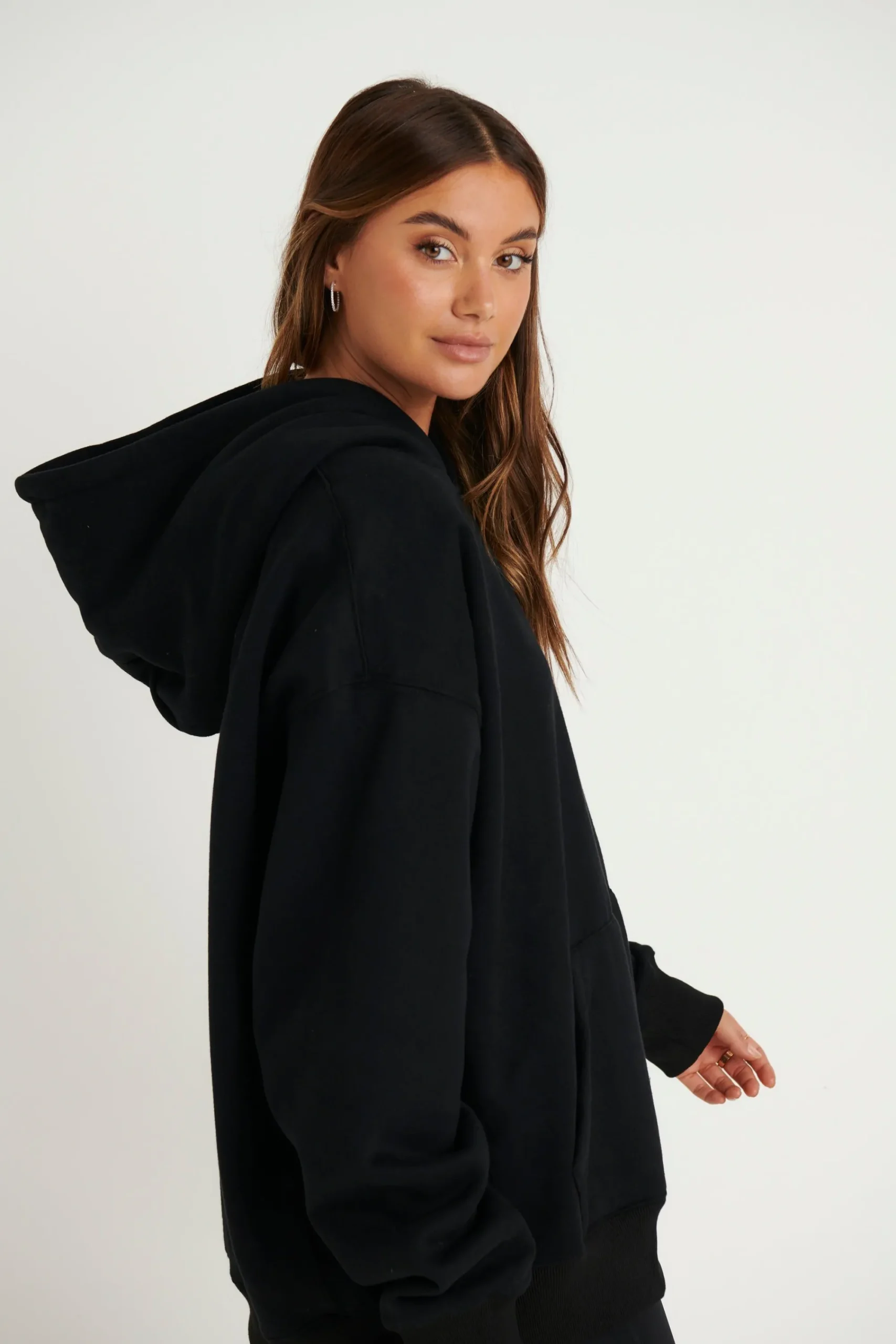 Sweaters & Jumpers>Sampson and Taylor Unisex Roman Oversize Hoodie Black