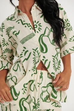 Shirts>By Frankie Zina Linen Set Green